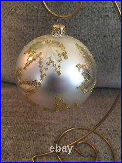 RARE Christopher Radko Gold/Silver Scarlett Glass Christmas Ornament