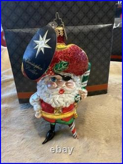 RARE! Christopher Radko Mint Ahoy Santa Pirate Ornament