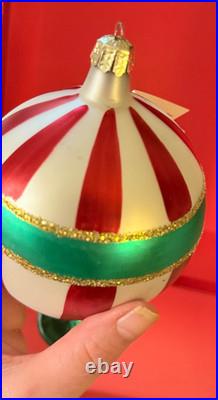 RARE Christopher Radko VTG 1988 Candy Stripe Balloon Christmas Ornament 880770
