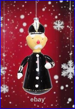 RARE De Carlini Italy Hand Blown Glass Soldier Figural Christmas Ornament