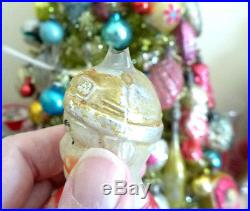 RARE German Charles Lindbergh Figural Glass Feather Tree Xmas Ornament Antique