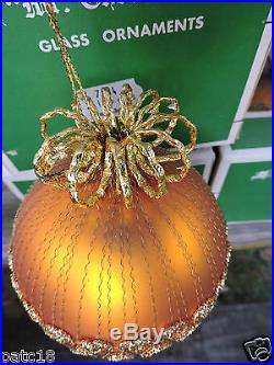 RARE HTF Mr Christmas 4 Wire Wrapped Glass Ball Ornaments with boxes Vintage
