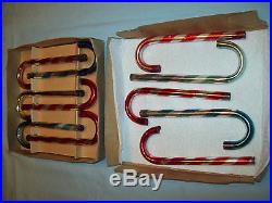 Rare Lot Of 11 Mercury Glass Candy Canes 6.5 Vtg Atomic Christmas Ornaments