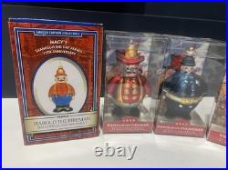 RARE Macy's Thanksgiving Day Parade Balloon Christmas Ornaments Lot Elf Fireman