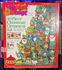 RARE! Makit & Bakit Stained Glass Suncatchers 40 Piece Christmas Ornament Kit