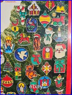 RARE! Makit & Bakit Stained Glass Suncatchers 40 Piece Christmas Ornament Kit