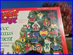 RARE! Makit & Bakit Stained Glass Suncatchers 40 Piece Christmas Ornament Kit