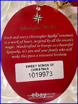 RARE NWT Radko SWEET SONGS OF CHRISTMAS 1019973 Glass Ornament 2018 withGift Box