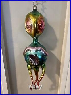 RARE ORIG VICTOR CHIARIZIA MOUTH BLOWN HAND ALIEN Major Tom CHRISTMAS ORNAMENT