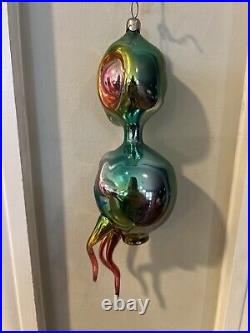 RARE ORIG VICTOR CHIARIZIA MOUTH BLOWN HAND ALIEN Major Tom CHRISTMAS ORNAMENT