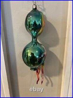 RARE ORIG VICTOR CHIARIZIA MOUTH BLOWN HAND ALIEN Major Tom CHRISTMAS ORNAMENT