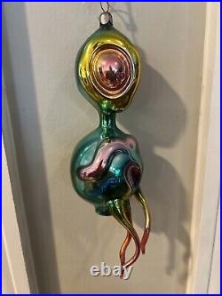 RARE ORIG VICTOR CHIARIZIA MOUTH BLOWN HAND ALIEN Major Tom CHRISTMAS ORNAMENT