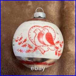 RARE Set Vintage Glass 12 Days of Christmas Ornament Shiny Brite Only 10 In Set