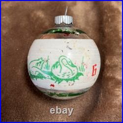 RARE Set Vintage Glass 12 Days of Christmas Ornament Shiny Brite Only 10 In Set