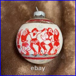 RARE Set Vintage Glass 12 Days of Christmas Ornament Shiny Brite Only 10 In Set