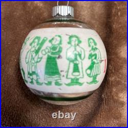 RARE Set Vintage Glass 12 Days of Christmas Ornament Shiny Brite Only 10 In Set