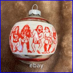 RARE Set Vintage Glass 12 Days of Christmas Ornament Shiny Brite Only 10 In Set