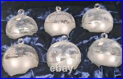 RARE Set of 6 La Vida Clear Crystal Christmas Ball Hand Blown Hand Cut Ornaments