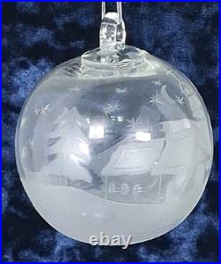 RARE Set of 6 La Vida Clear Crystal Christmas Ball Hand Blown Hand Cut Ornaments