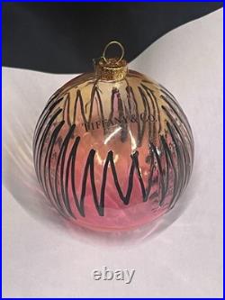 RARE TIFFANY & CO Store Christmas Display Ornament Pink Drip Blown Glass Bulb