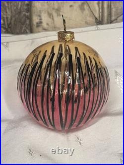 RARE TIFFANY & CO Store Christmas Display Ornament Pink Drip Blown Glass Bulb
