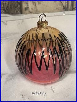RARE TIFFANY & CO Store Christmas Display Ornament Pink Drip Blown Glass Bulb