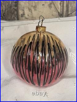 RARE TIFFANY & CO Store Christmas Display Ornament Pink Drip Blown Glass Bulb
