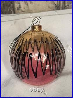 RARE TIFFANY & CO Store Christmas Display Ornament Pink Drip Blown Glass Bulb