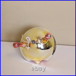 RARE Victor Chiarizia Blown Glass Alien Head Ornament withSigned Tag 1996 Yellow