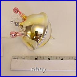 RARE Victor Chiarizia Blown Glass Alien Head Ornament withSigned Tag 1996 Yellow