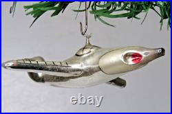 RARE Vintage Blown Glass Fighter JET AIRPLANE Christmas Ornament Carlini Italy