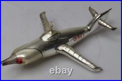 RARE Vintage Blown Glass Fighter JET AIRPLANE Christmas Ornament Carlini Italy