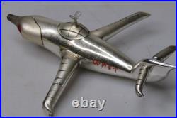 RARE Vintage Blown Glass Fighter JET AIRPLANE Christmas Ornament Carlini Italy
