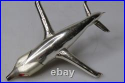RARE Vintage Blown Glass Fighter JET AIRPLANE Christmas Ornament Carlini Italy