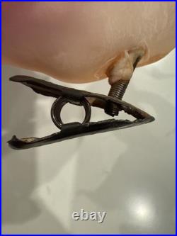 RARE Vintage De carlini Italy Glass Christmas Clip Ornament Boy Elf Riding Swan