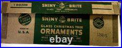 RARE Vintage Shiny Brite opaque non silvered stenciled ornaments. NOS. UV glow