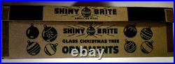 RARE Vintage Shiny Brite opaque non silvered stenciled ornaments. NOS. UV glow