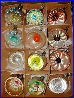 RARE Vintage Water Indent Mercury Glass Christmas Ornaments Diorama Kaleidoscope