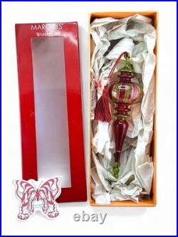 RARE Waterford Marquis Venetian Rosa Super Art Glass Christmas Ornament NIB