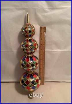 Radko 15 4 Tier Harlequin Finial Ornament 1989 Topper (3.11.19)