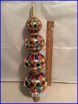 Radko 15 4 Tier Harlequin Finial Ornament 1989 Topper (3.11.19)