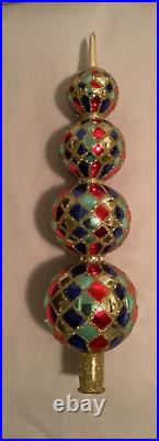 Radko 15 4 Tier Harlequin Finial Ornament 1989 Topper (3.11.19)