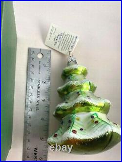 Radko 1992 WINTER TREE Christmas Ornament Tag RARE 92-101-1
