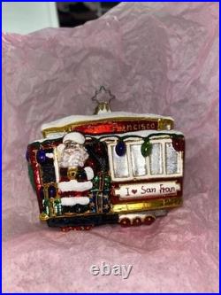 Radko Christmas Ornament What a Jolly San Fran Francisco Trolley 1020539 NWT New