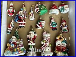 Radko Christmas Ornaments LOT OF 17 Santa Claus Snowman Frosty Reflector Icicle