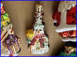 Radko Christmas Ornaments LOT OF 17 Santa Claus Snowman Frosty Reflector Icicle