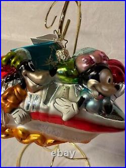 Radko Disney Excl. Christmas 2002 OrnamentMONORAIL-MICKEY-MINNIE-DONALD-GOOFY