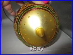 Radko FESTIVA BALL Jumbo PINK Gold Green Ball Christmas Ornament 96-212-0 Radko FESTIVA BALL Jumbo PINK Gold Green Ball Christmas Ornament 96-212-0