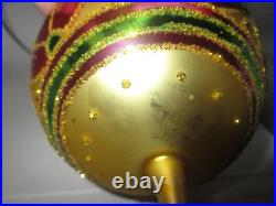 Radko FESTIVA BALL Jumbo PINK Gold Green Ball Christmas Ornament 96-212-0 Radko FESTIVA BALL Jumbo PINK Gold Green Ball Christmas Ornament 96-212-0