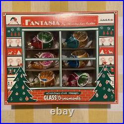 Radko Fantasia Grandma's Nature's Valley 6 Reflector Christmas Ornaments + Box